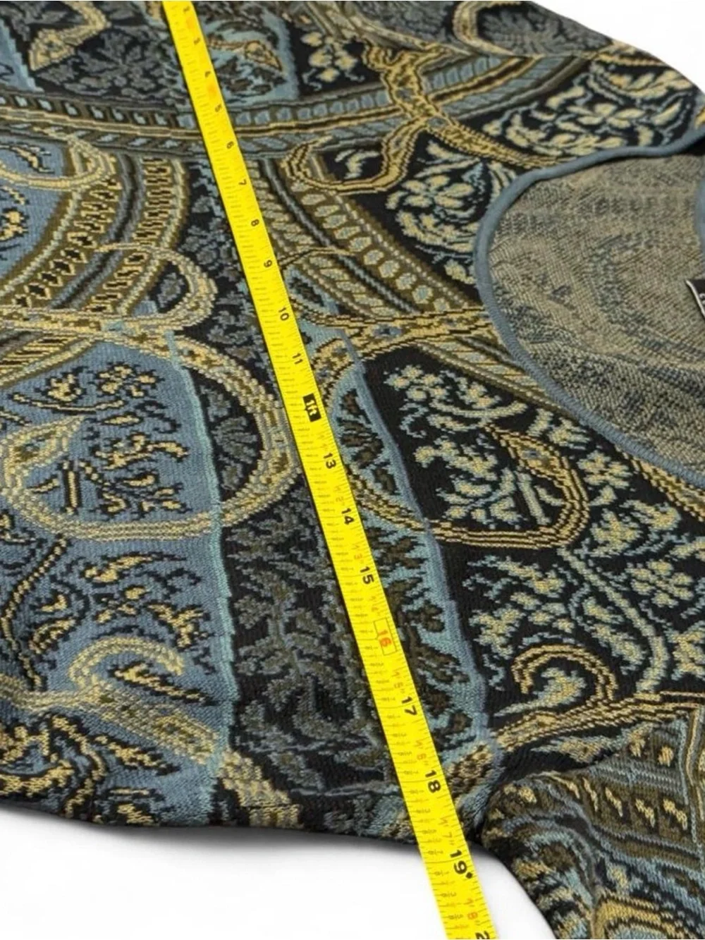 Peruvian Connection Kashmiri Long-Sleeve Paisley Sheath Dress Medium Pima Cotton